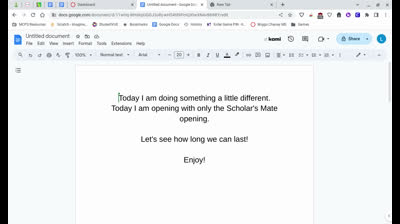 Playing only the scholars mate opening on Chess.com