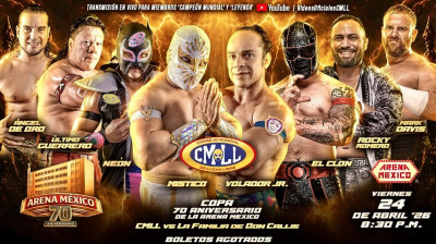 El Sky Team (Mistico and Neon), Angel de Oro, annd Ultimo Guerrero vs. Don Callis Family (El Clon, Mark Davis, Rocky Romero, and Volador Jr.)