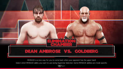 Dean Ambrose vs Goldberg (WWE 2K19)