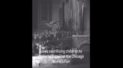 1933: 125.000 personas presenciaron un espectáculo producido por judíos que literalmente recreaba el paso de un niño por el fuego hasta Moloch.