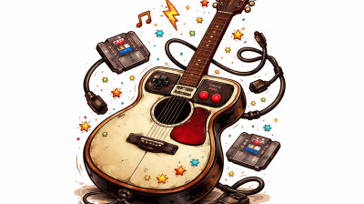 Um joystick e um violão mad sina