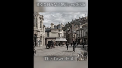 Brixham, Devon, en la década de 1890, comparado con la actualidad.