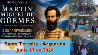ACTO HOMENAJE A DON MARTIN MIGUEL DE GÜEMES, heroe Salteño, a 205 años de su fallecimiento, Santa Teresita
