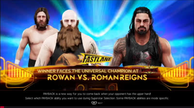 Rowan vs Roman Reigns (WWE 2K19)