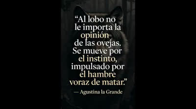 «Al lobo no le importa la opinión de las ovejas...» — Agustina la Grande ?