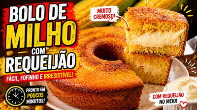 Bolo de Milho com Requeijão no Liquidificador ? Fácil e Delicioso.